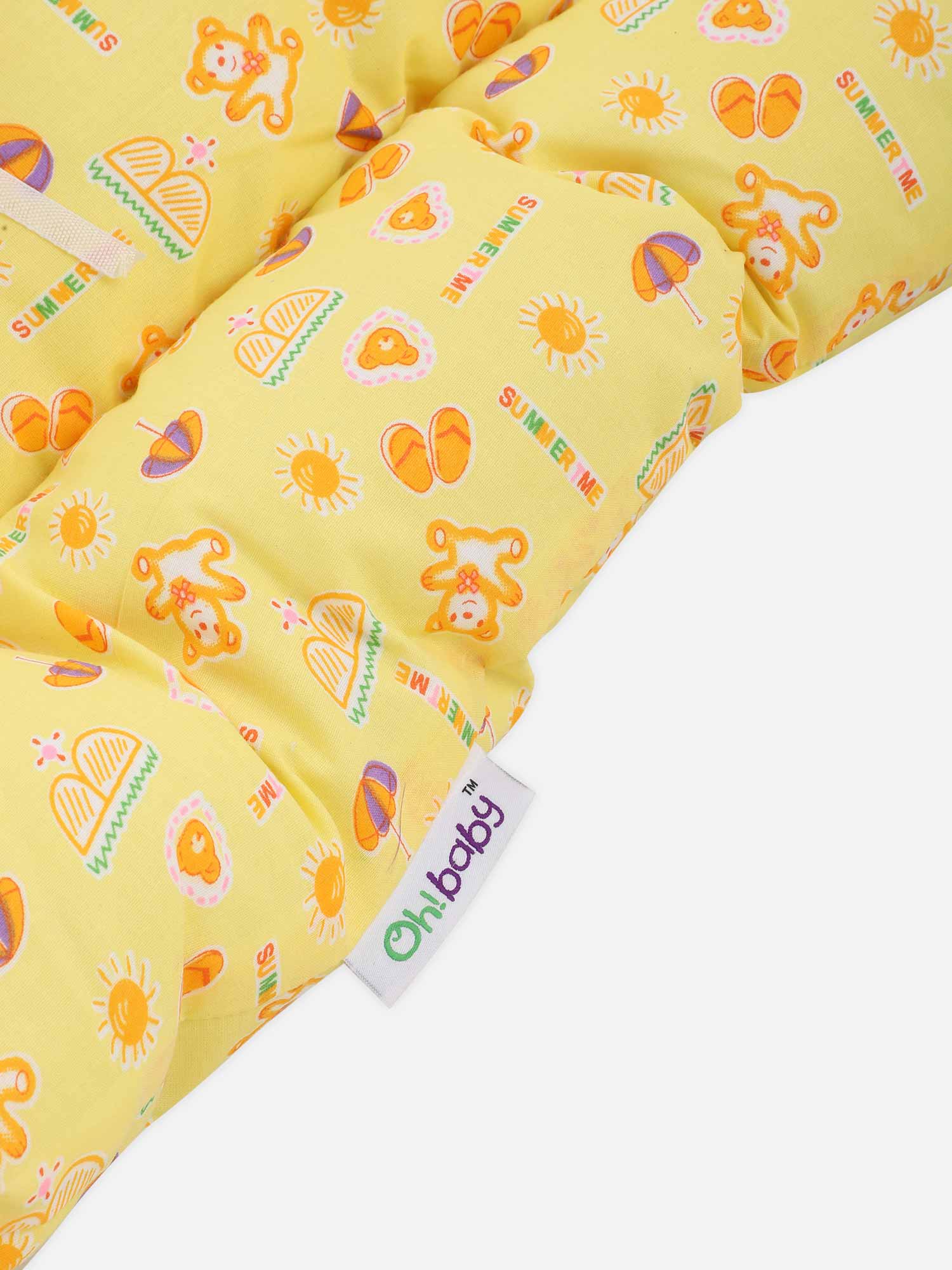 Oh Baby Printed Cotton Infants Sleeping Bed Assorted - Head and Side Pillow