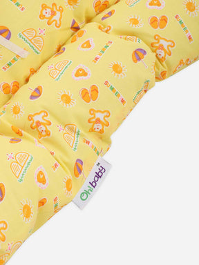 Oh Baby Printed Cotton Infants Sleeping Bed Assorted - Head and Side Pillow