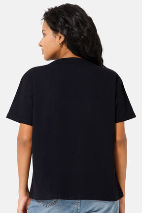 Jusperf Women Half Sleeve Crew Neck T-shirt  - Black - SD20