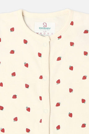 Oh Baby Body Suit Front Open White-B207
