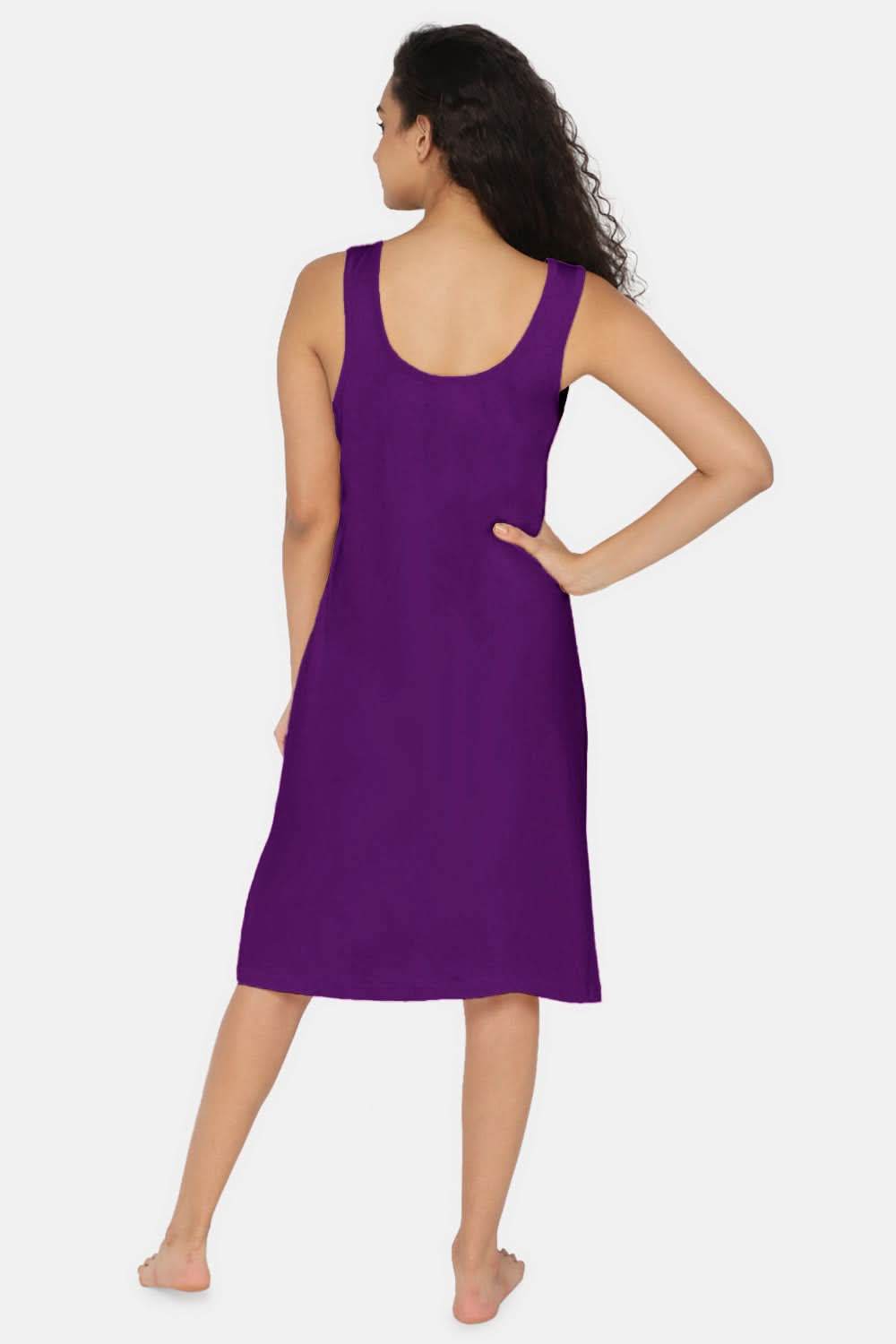 Intimacy Full Coverage Knee-Length Cotton Night Slip | Lightweight & Summer-Friendly Nightwear - Naidu Hall Family Store