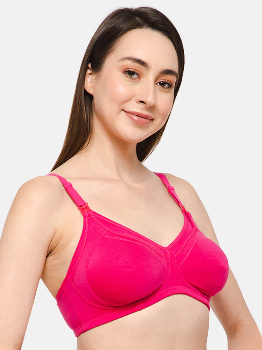 High Coverage Intimacy Nursing Bra - Maternity Bra - Feeding Bra - Fuchsia - FB07 - Flat Rs. 80