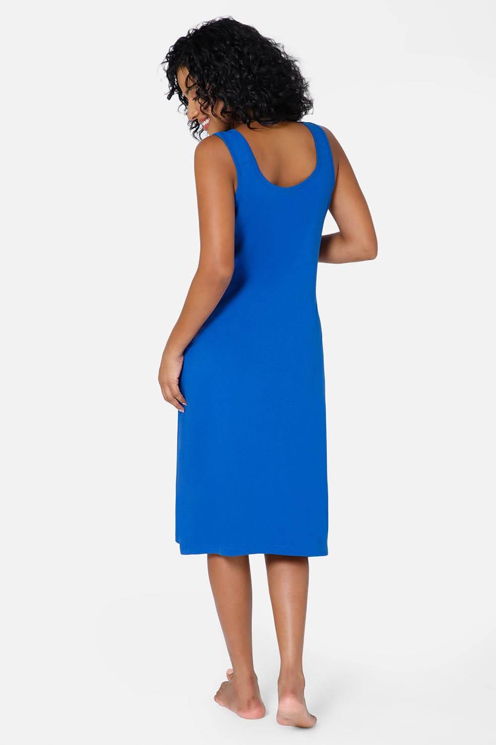 Intimacy Full Coverage Knee-Length Cotton Night Slip | Lightweight & Summer-Friendly Nightwear - Naidu Hall Family Store