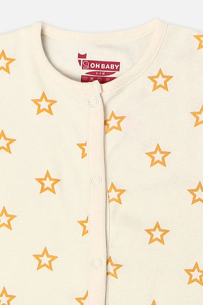Oh Baby Body Suit Front Open White - B201