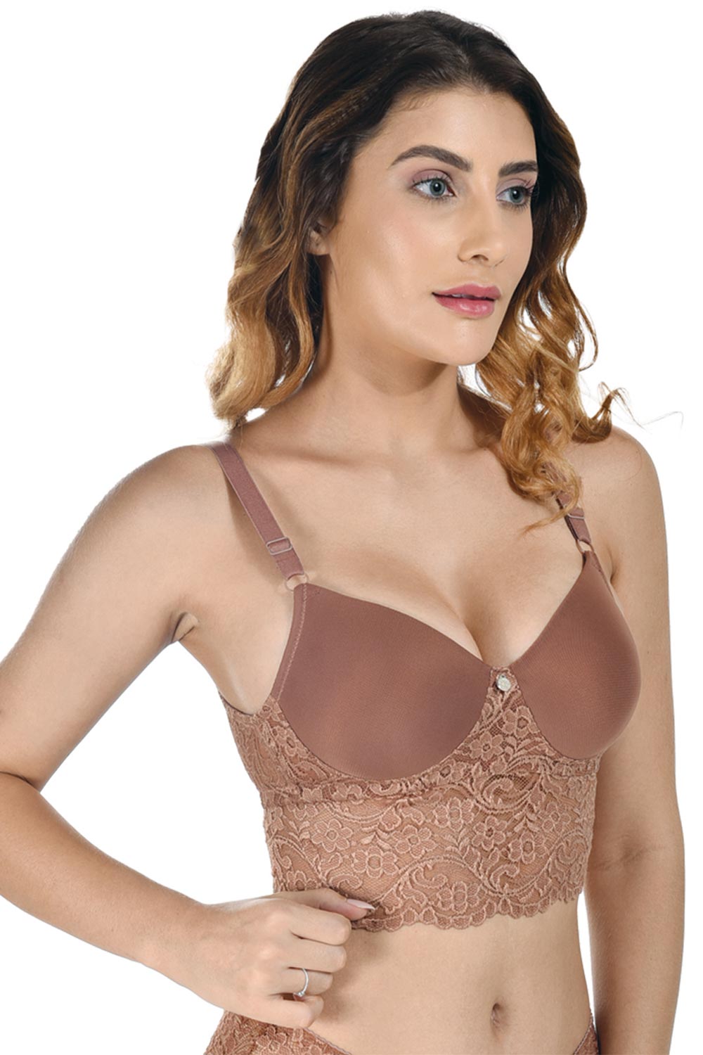 B’ZAR Lace Bralette for Women – Full Coverage Non-Wired Lightly Padded Bra | Comfortable Everyday Bralette - BZB5112