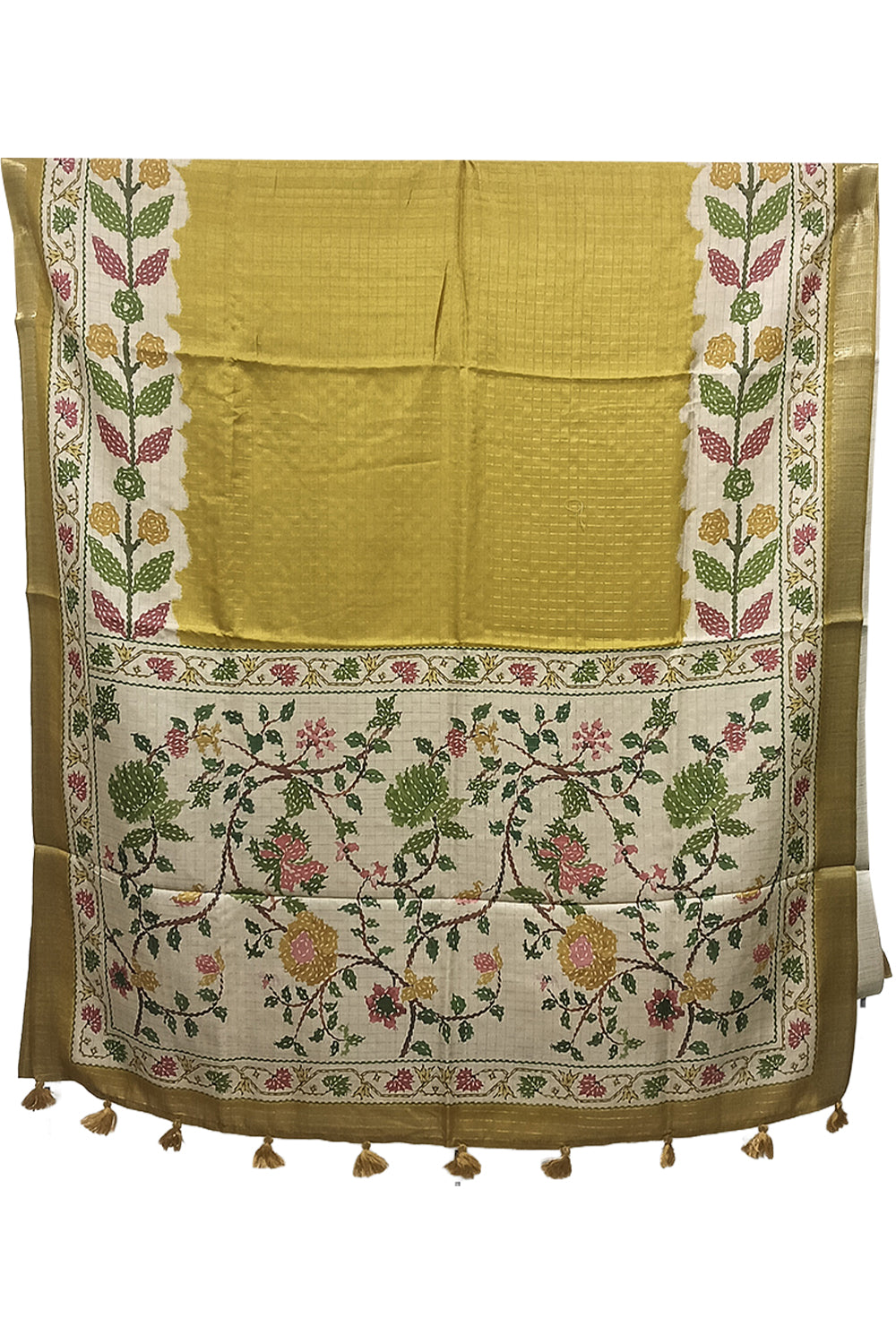 Women's Art Silk Tussar Silk Printed Saree with Blouse | Designer Ethnic Saree for Women | Festive, Wedding & Traditional Wear - Mehendi Green - 5266