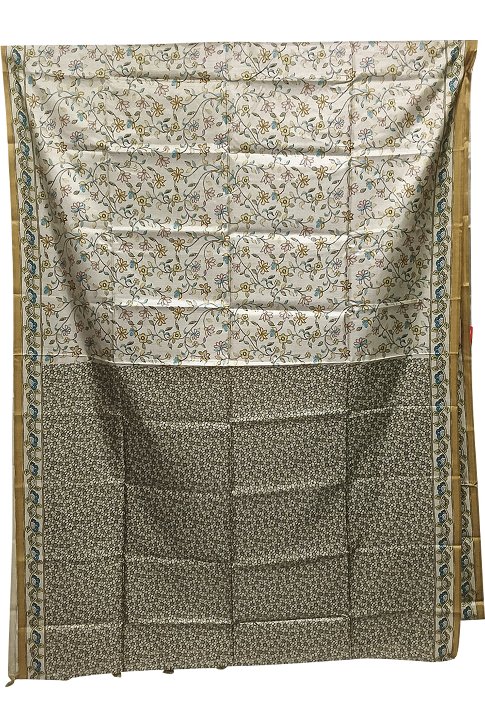 Women's Art Silk Tussar Silk Printed Saree with Blouse | Designer Ethnic Saree for Women | Festive, Wedding & Traditional Wear - Mustard - 5691