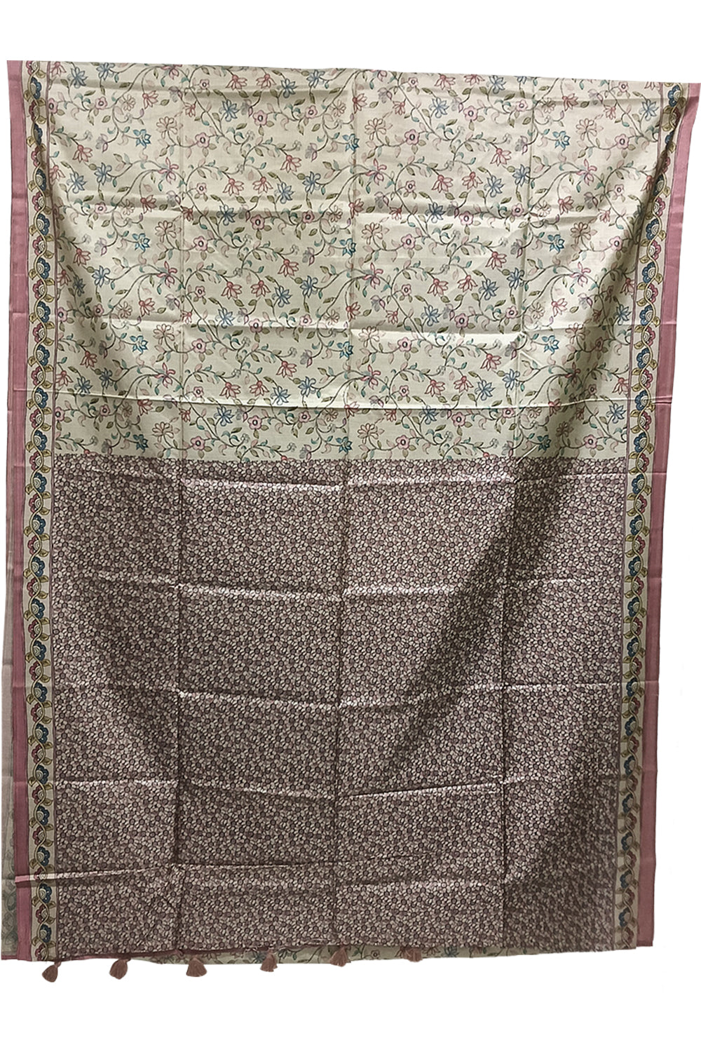 Women's Art Silk Tussar Silk Printed Saree with Blouse | Designer Ethnic Saree for Women | Festive, Wedding & Traditional Wear - Pink - 5691