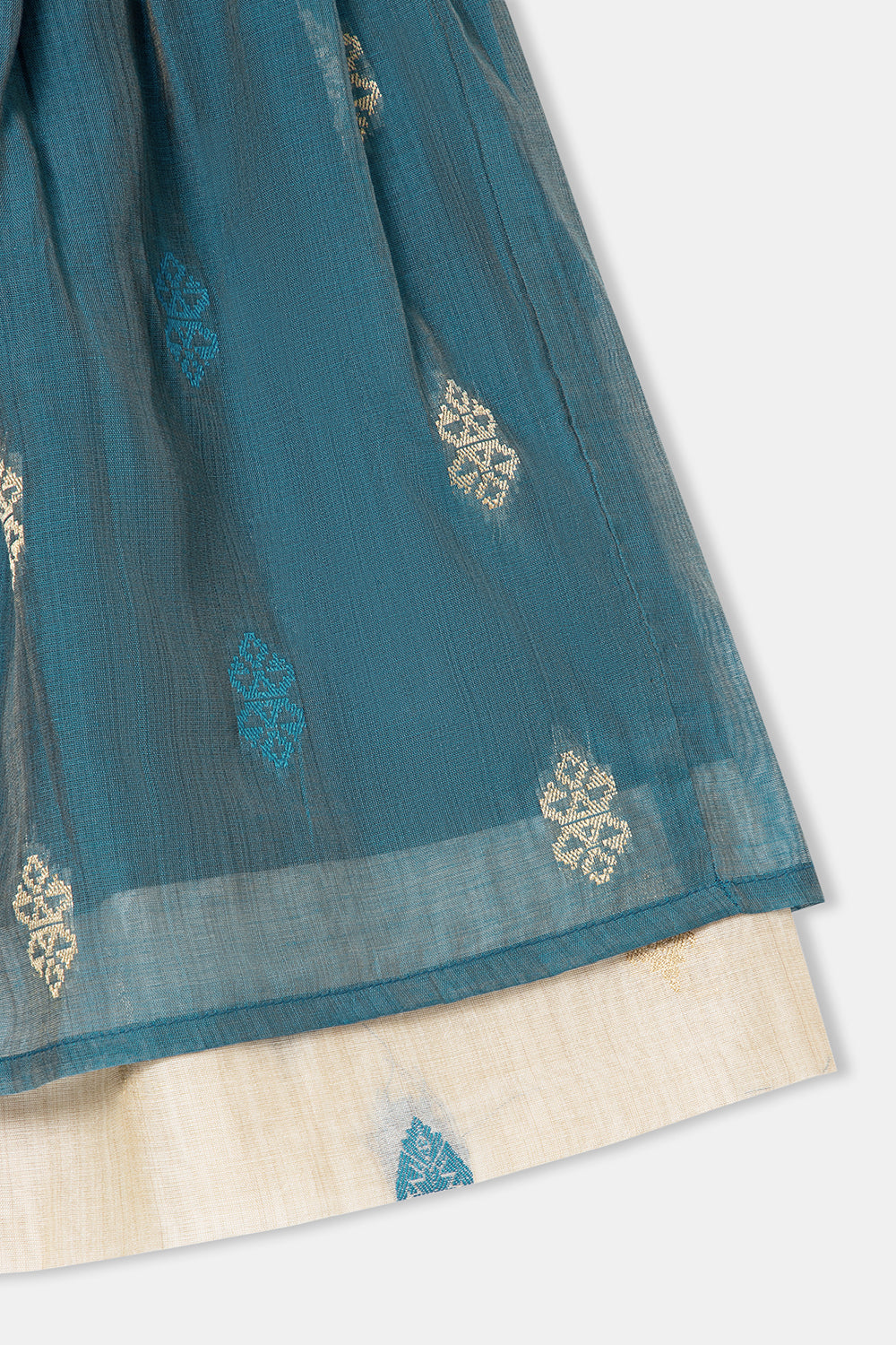 Chittythalli Halter Neck with Ruffle Detailing Ethnic Pavadai Set - Blue - PS28