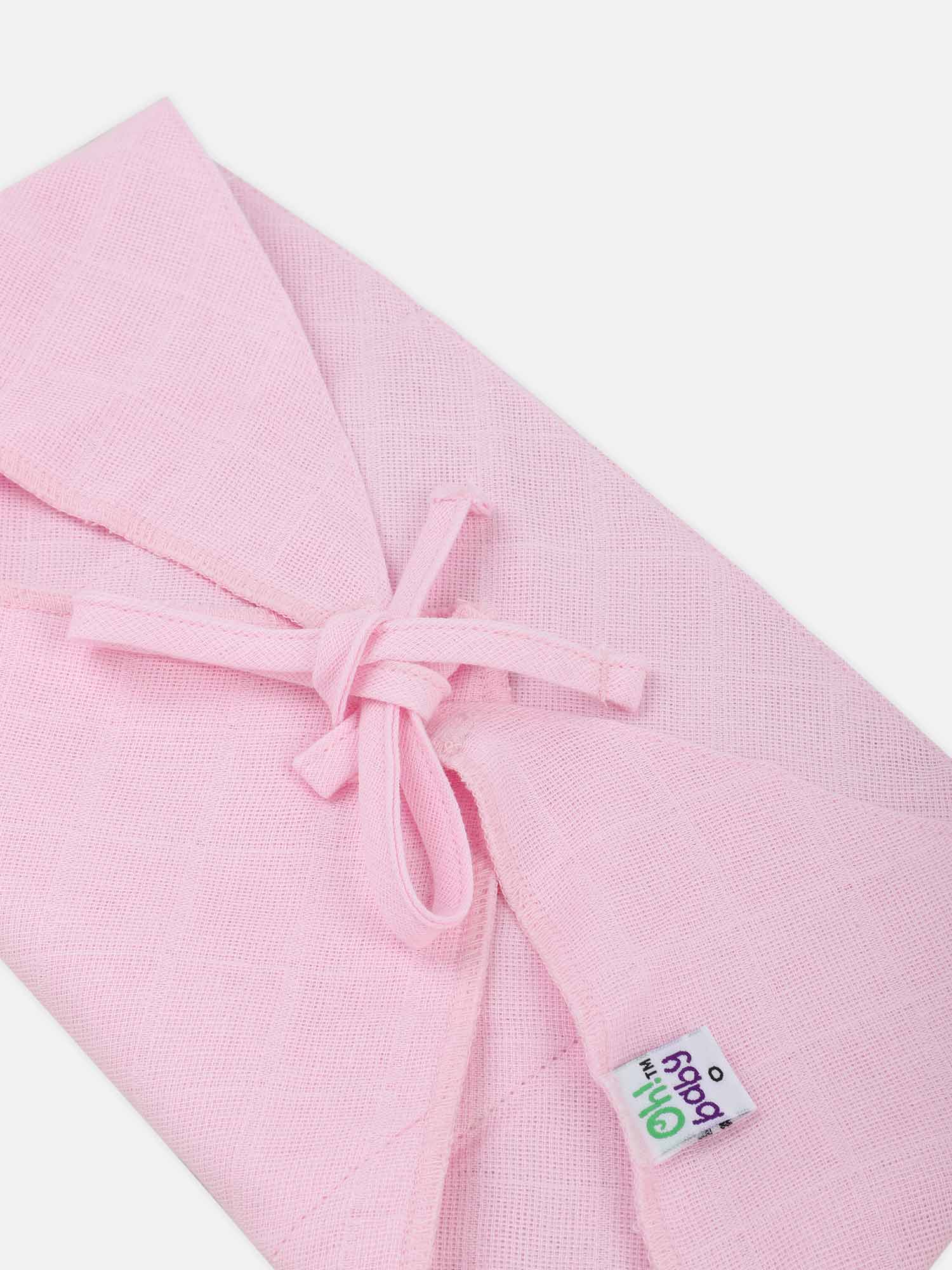 Oh Baby Plain Triangle Nappies Pink - Trpl