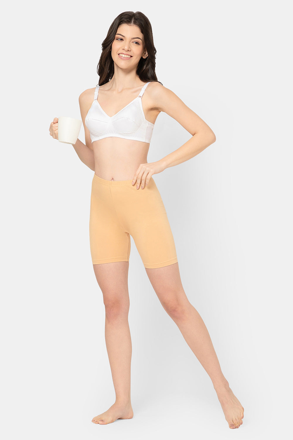 Intimacy Cotton Stretch Cycling Shorts Mid Waist Sweat Absorbent Comfort Fit - CYLS