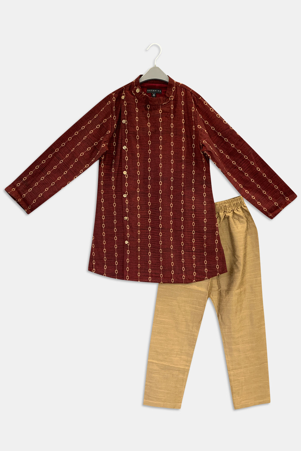 Navkrish Boy's Ethnic Kurta Set with Asymmetric Jacket - S005