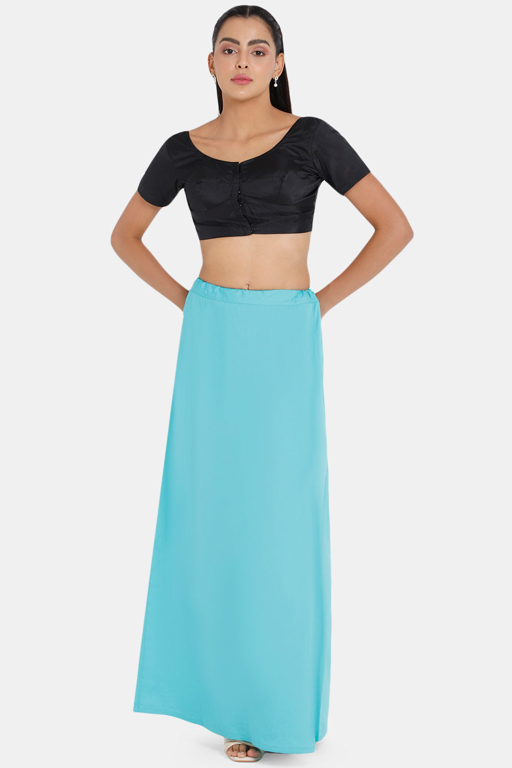 Premium 100% Cotton Saree Inskirt in Popular Colors | Naidu 6-Part Saree Hall Petticoat HC36 | Teals