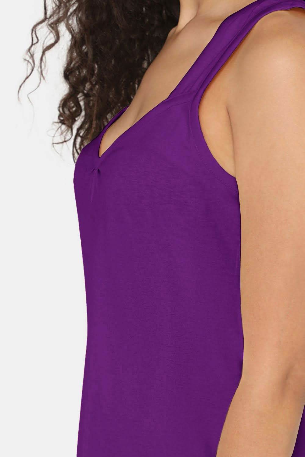 Intimacy Full Coverage Knee-Length Cotton Night Slip | Lightweight & Summer-Friendly Nightwear - Naidu Hall Family Store