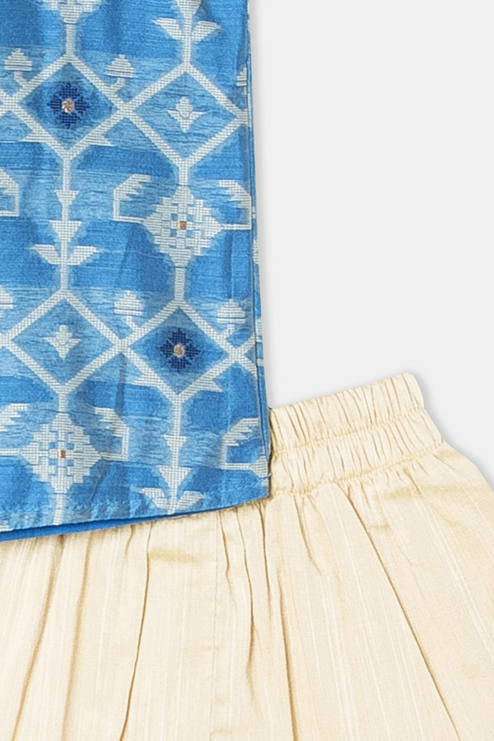 Navkrish Boys Cotton Kurta Dhoti Set – Jamdhani Traditional Wear - Blue - KD05