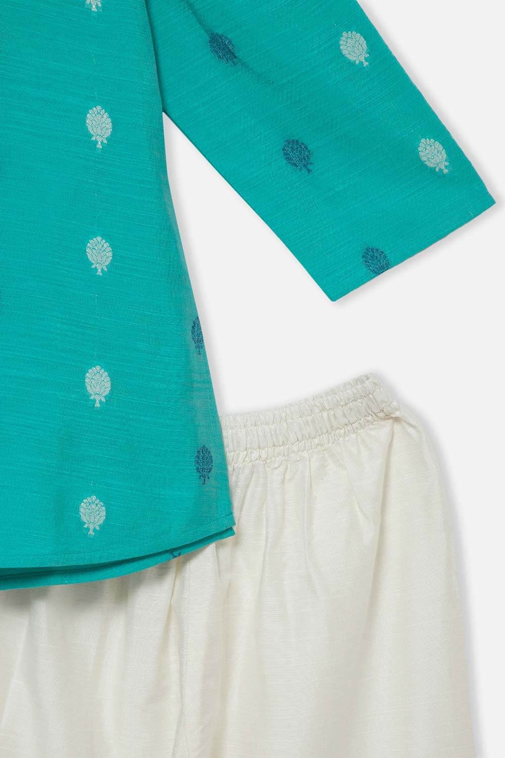 Navkrish Navkrish Boys Kurta Pajama Set – Mandarin Collar Full Button Placket and Pajama Pants - Blue - S020 - Naidu Hall Family Store