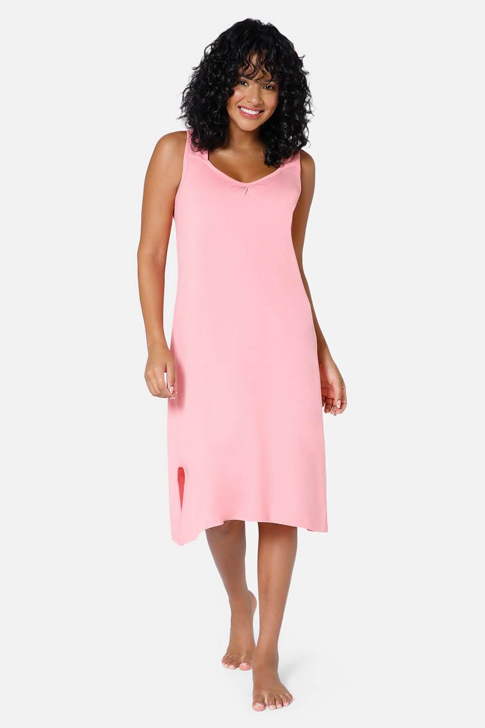 Intimacy Full Coverage Knee-Length Cotton Night Slip | Lightweight & Summer-Friendly Nightwear - Naidu Hall Family Store