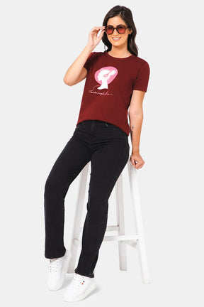 Jusperf Women T-shirt - MAROON - SN10