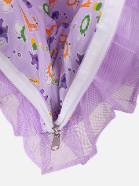Oh Baby Printed Thuli Mosquito Net Cotton Bed - Violet