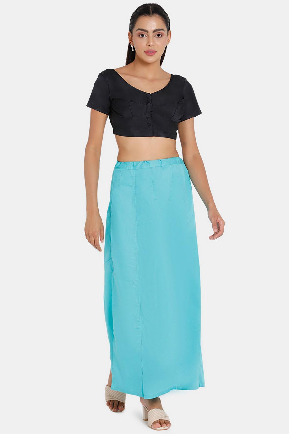 Premium 100% Cotton Saree Inskirt in Popular Colors | Naidu 6-Part Saree Hall Petticoat HC36 | Teals