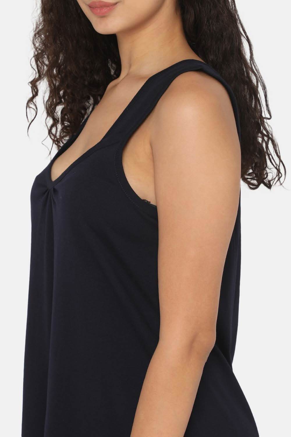 Intimacy Full Coverage Knee-Length Cotton Night Slip | Lightweight & Summer-Friendly Nightwear - Naidu Hall Family Store