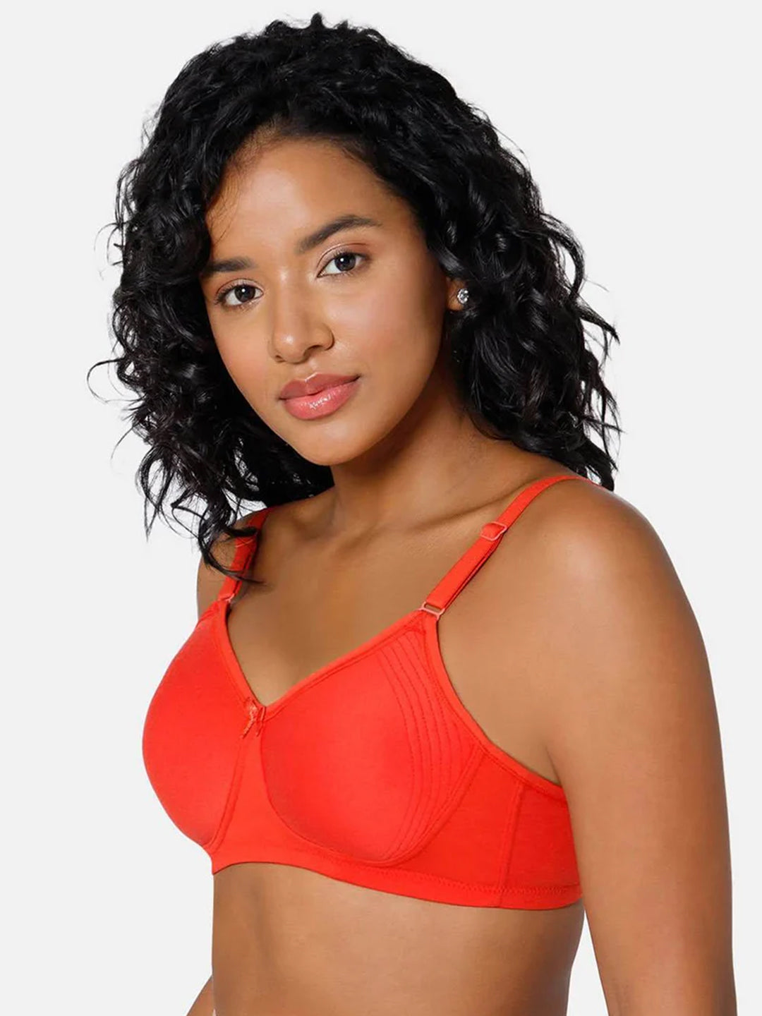 Everyday Full Coverage Non-Padded Intimacy  T-Shirt Saree Bra - Fiery Red - DEFC - Flat Rs. 80