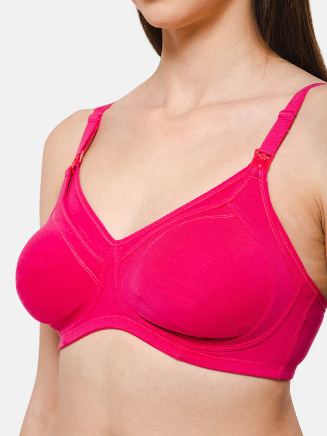 High Coverage Intimacy Nursing Bra - Maternity Bra - Feeding Bra - Fuchsia - FB07 - Flat Rs. 80
