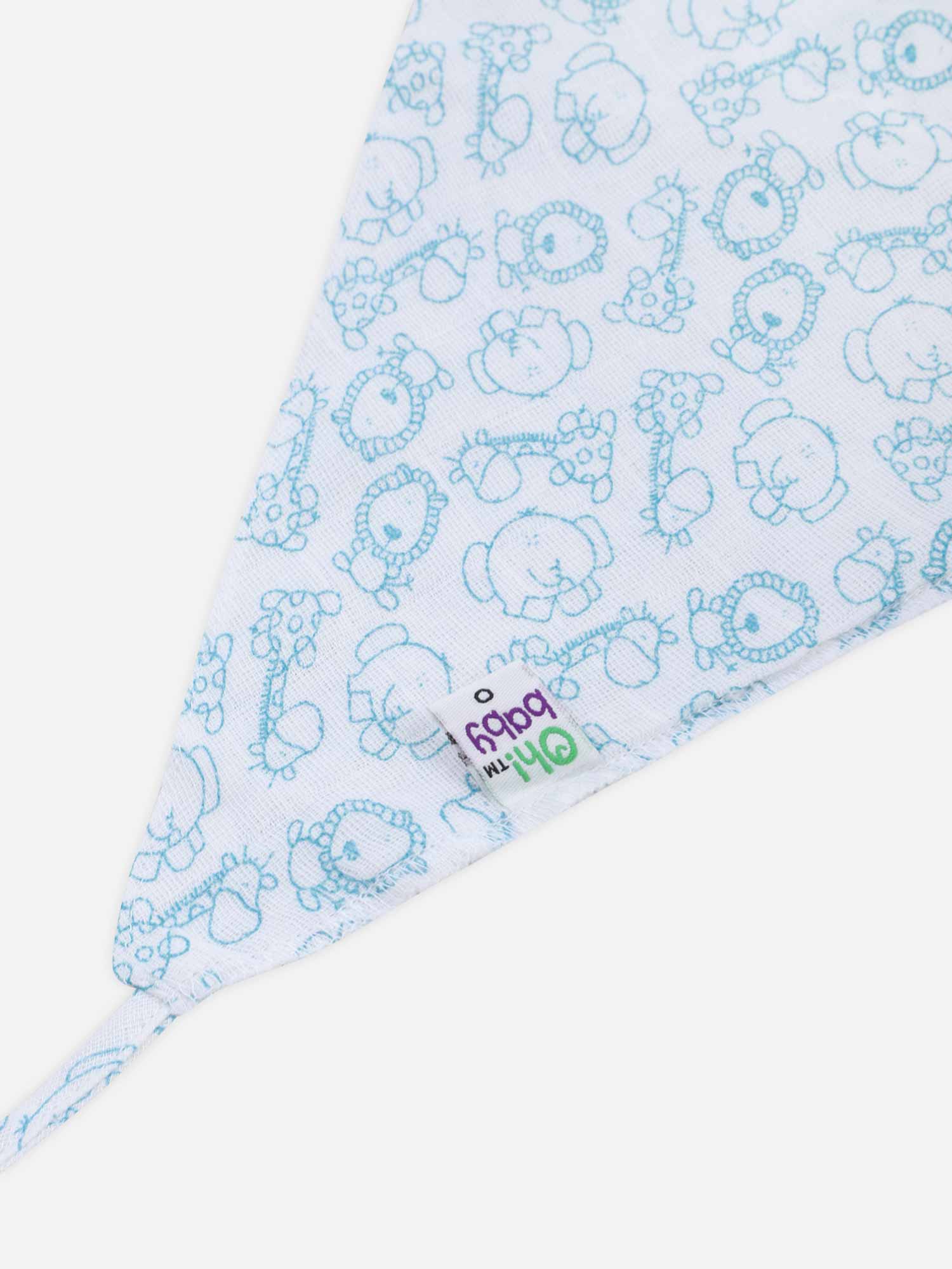 Oh Baby Printed Triangle Nappies Blue - Trpr