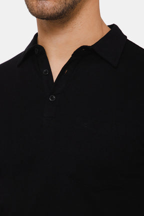 Naidu Hall Enhance Polo Cotton Tshirt - Black - S426