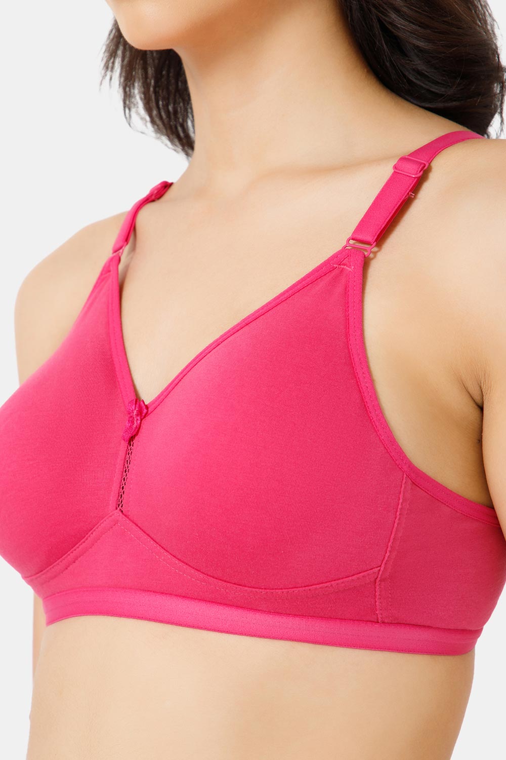 Naidu Hall High Coverage Non-Padded Everyday T-Shirt Bra-Pink