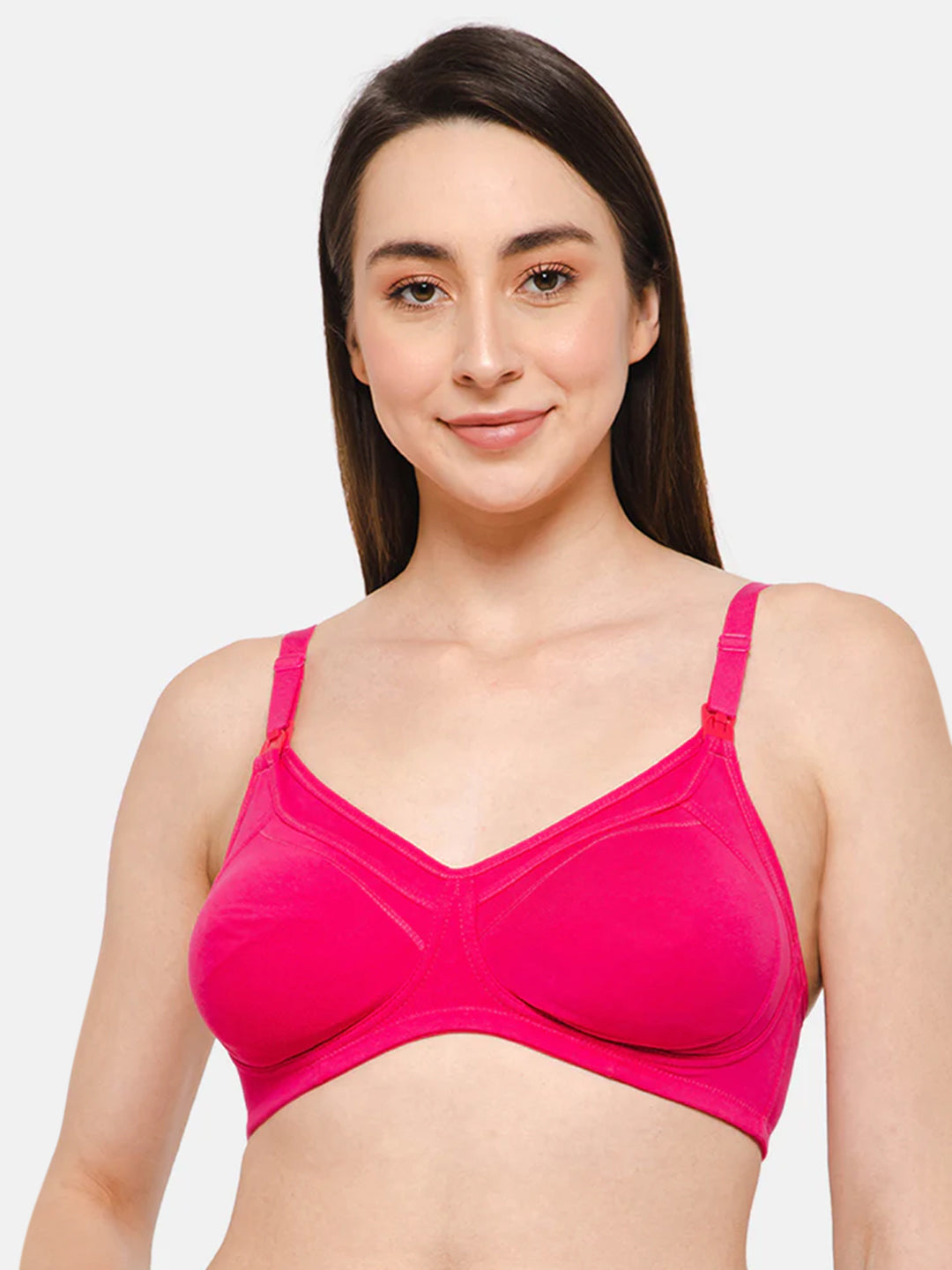High Coverage Intimacy Nursing Bra - Maternity Bra - Feeding Bra - Fuchsia - FB07 - Flat Rs. 80