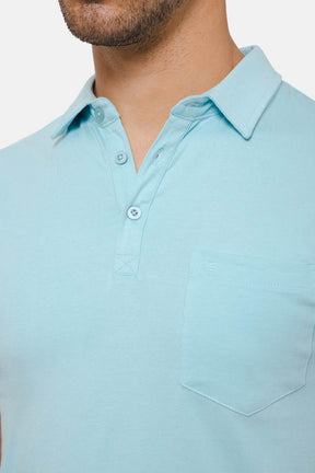 Enhance Polo Tshirt - Sky Blue - S428
