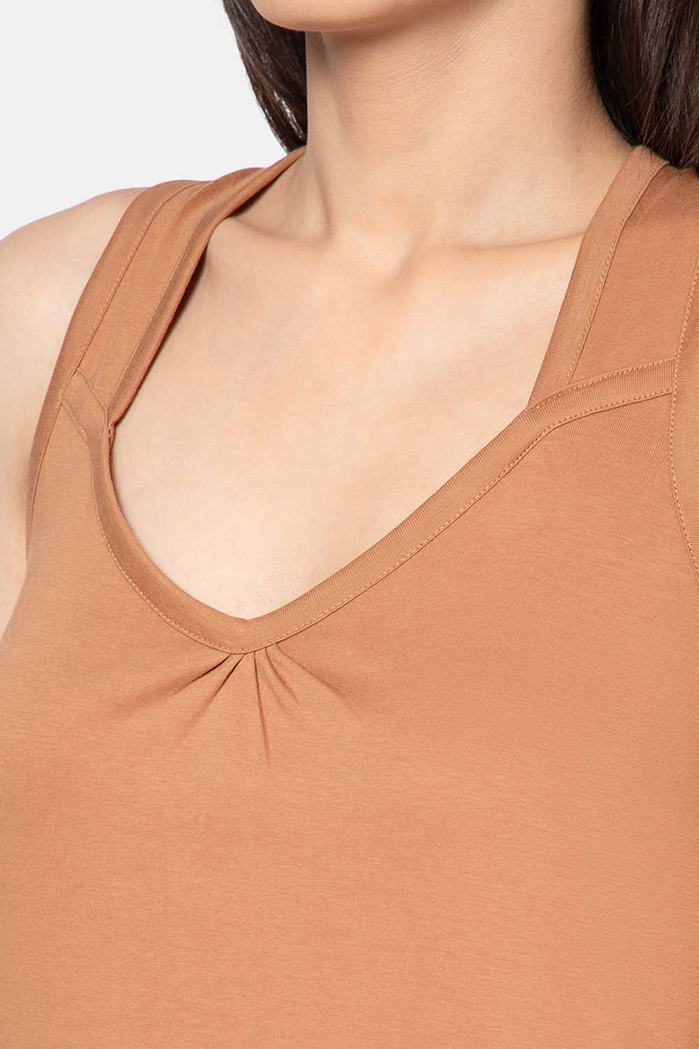 Intimacy Full Coverage Knee-Length Cotton Night Slip | Lightweight & Summer-Friendly Nightwear - Naidu Hall Family Store