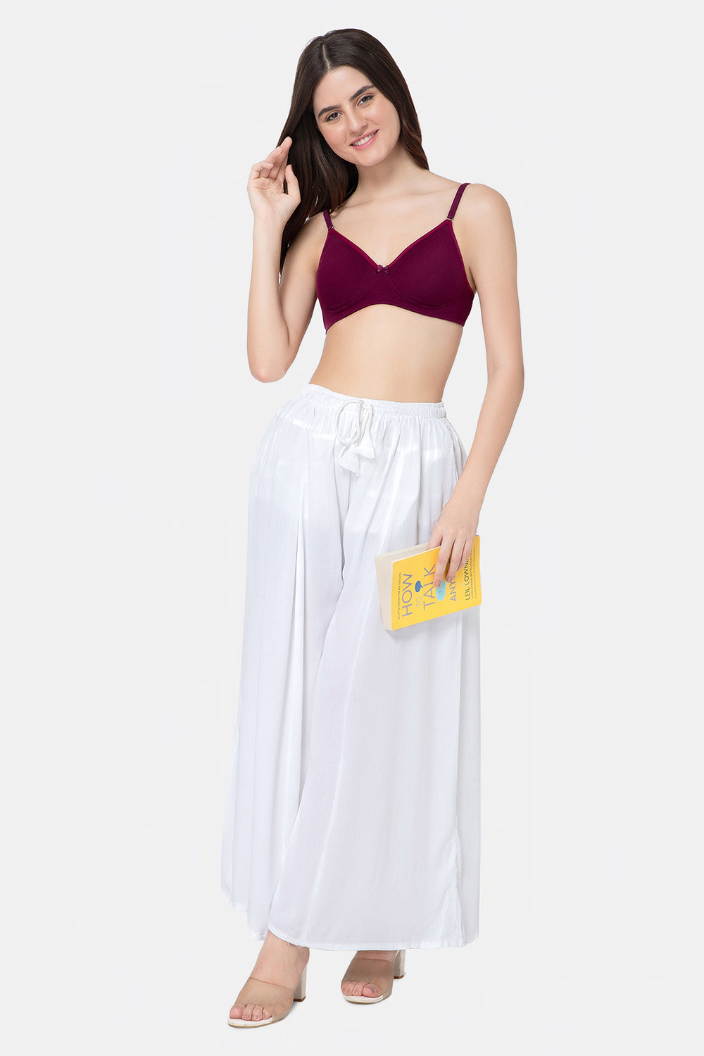 Wine Color Non-Wired Everyday T-Shirt Bra for Intimacy