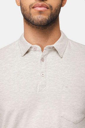 Enhance Polo Tshirt - Ecru Melange - SN19