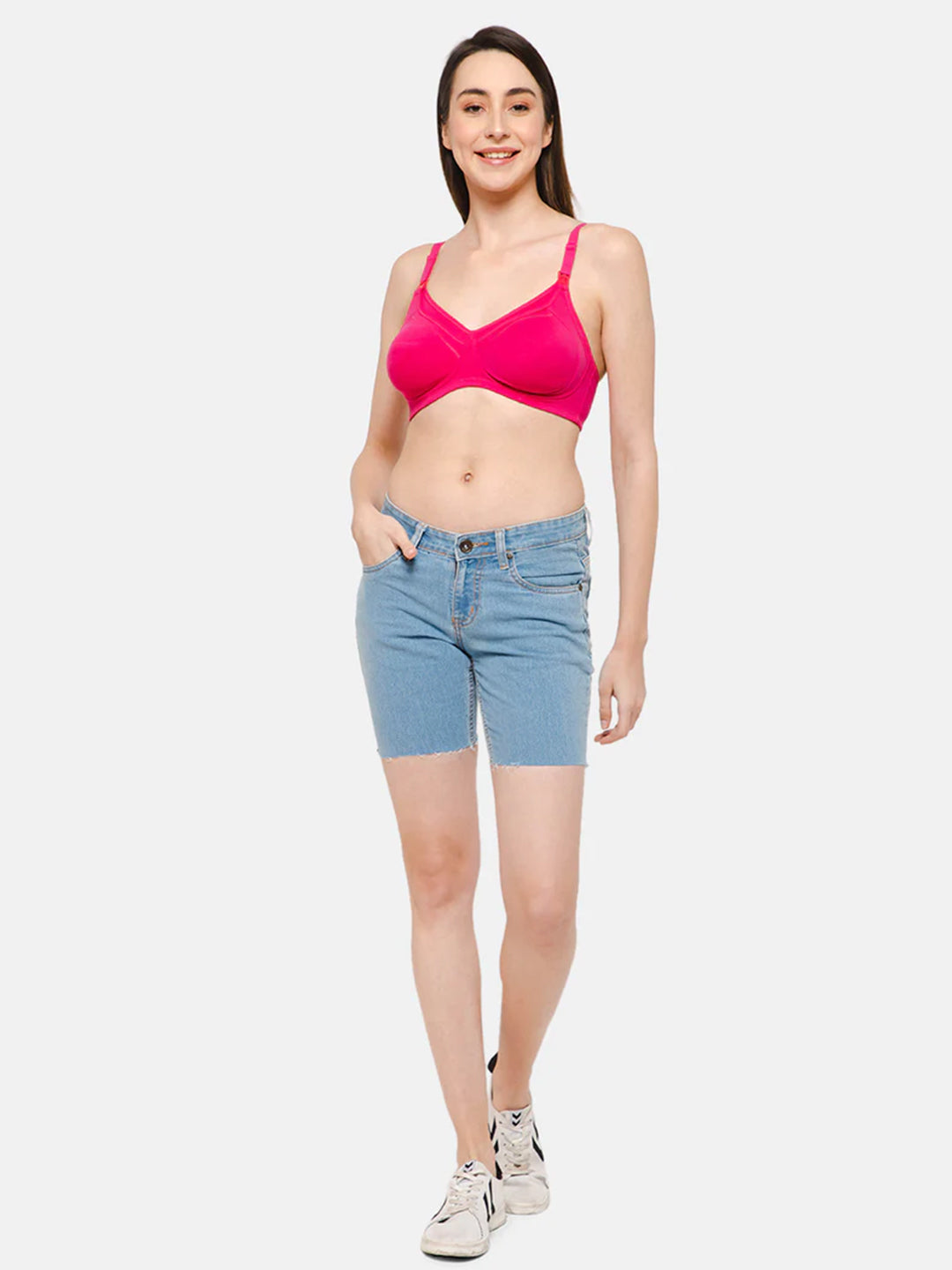 High Coverage Intimacy Nursing Bra - Maternity Bra - Feeding Bra - Fuchsia - FB07 - Flat Rs. 80