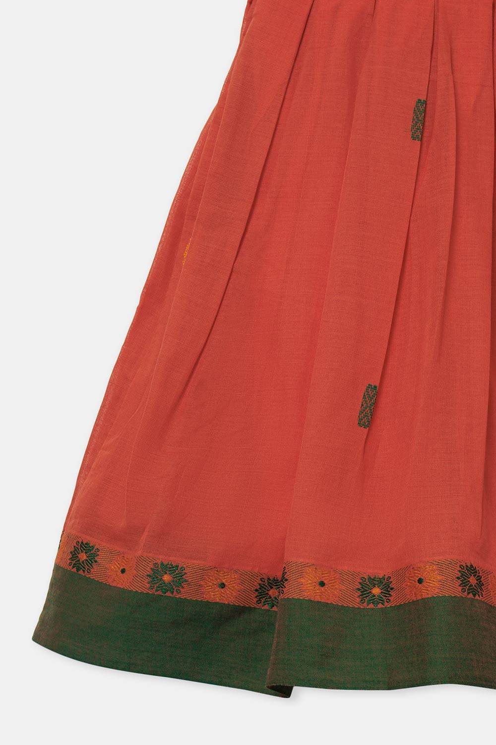 Chittythalli Girls’ Ethnic Frock – Sleeveless with Asymmetric Contrast Panel, Box Pleats & Zari Embroidery - Pink - FR41 - Naidu Hall Family Store