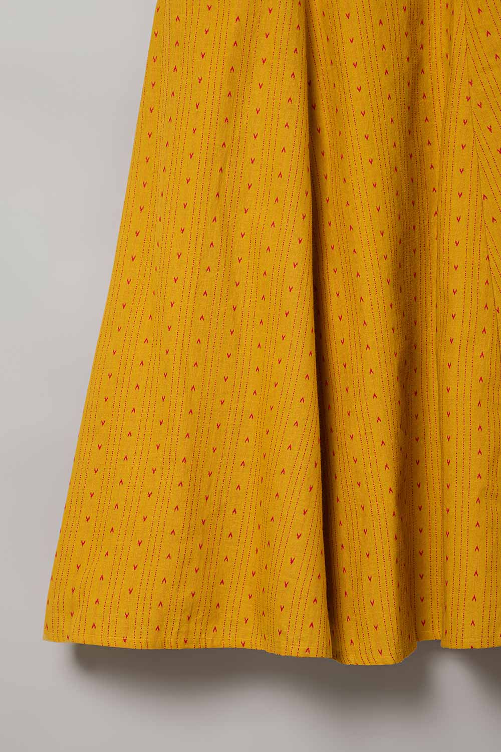 Chittythalli Puff Sleeve With Minimal Embroidery Top & Kali Skirt  Pavadai Set -  Yellow   - PS50