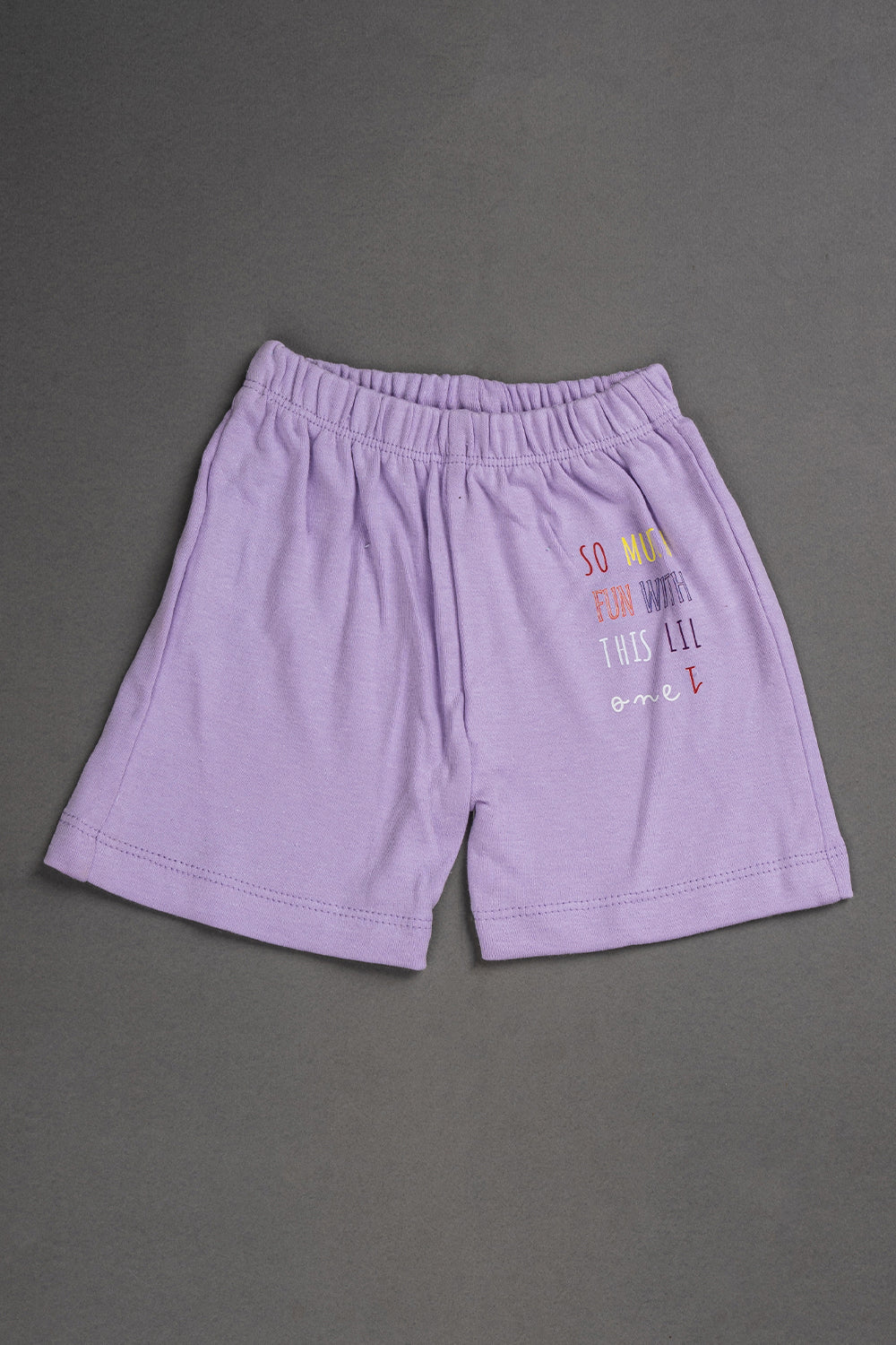 Oh Baby Cotton Interlock Knit Animal Print Shorts Pack Of - 2 - Lilac & Assorted - R205