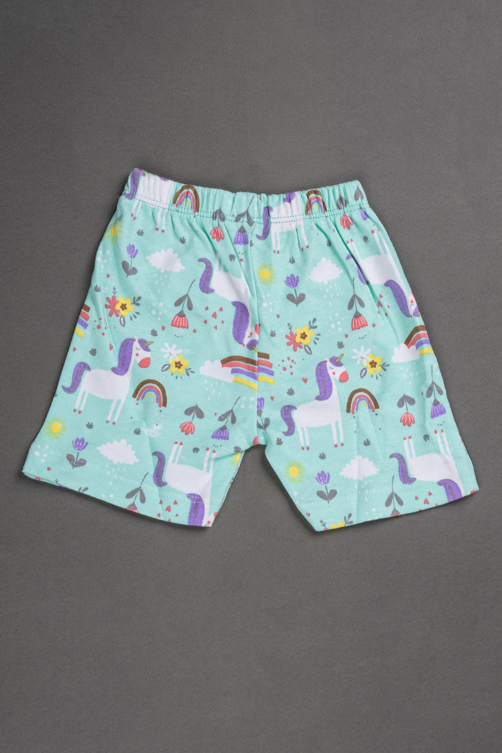 Oh Baby Cotton Interlock Knit Animal Print Shorts Pack Of - 2 - Lilac & Assorted - R205