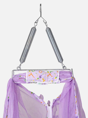 Oh Baby Printed Thuli Mosquito Net Cotton Bed - Violet