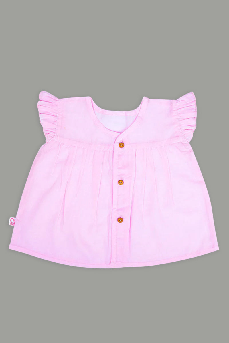 Oh Baby Solid Front Button Vest Frill Sleeve - FV01