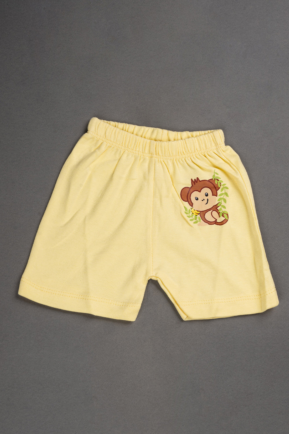 Oh Baby Cotton Interlock Knit Animal Print Shorts Pack Of - 2 - Yellow & Assorted - R203