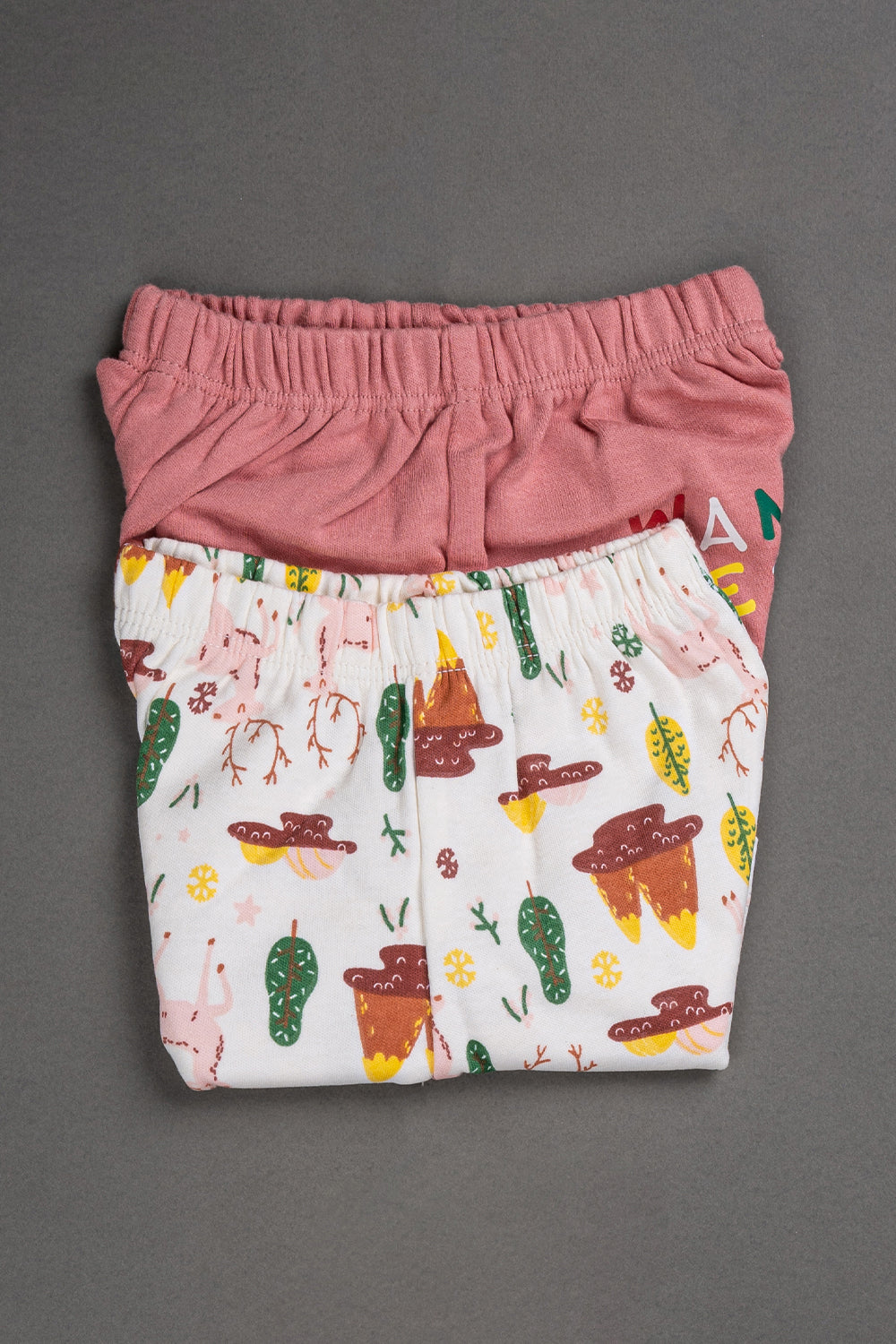 Oh Baby Cotton Interlock Knit Animal Print Shorts Pack Of - 2 - Pink & Assorted - R201