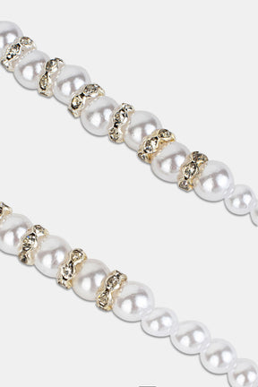 Intimacy Crystal Metal Detachable Strap with Elegant Pearls