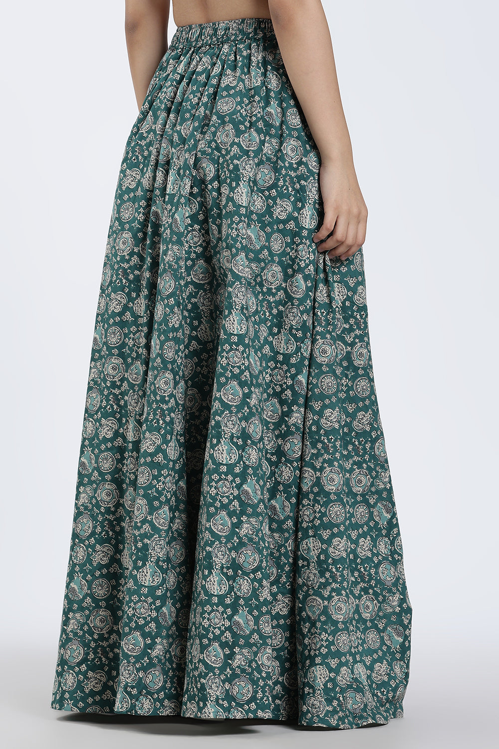 Mythri Women’s Cotton Blend Kali Skirt – Full Length Jaipur Print Flared Ethnic Skirt for Women - SK05