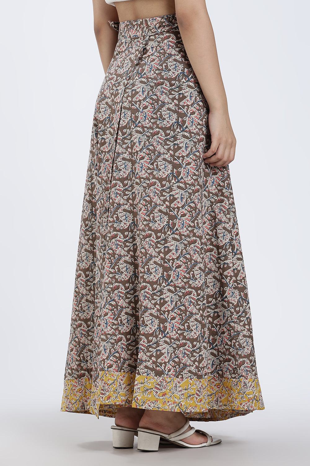 Mythri Women’s Geometric Print Wrap Skirt – Cotton Blend Tie-Up Long Skirt for Women | Indo-Western Casual Wear - SK08