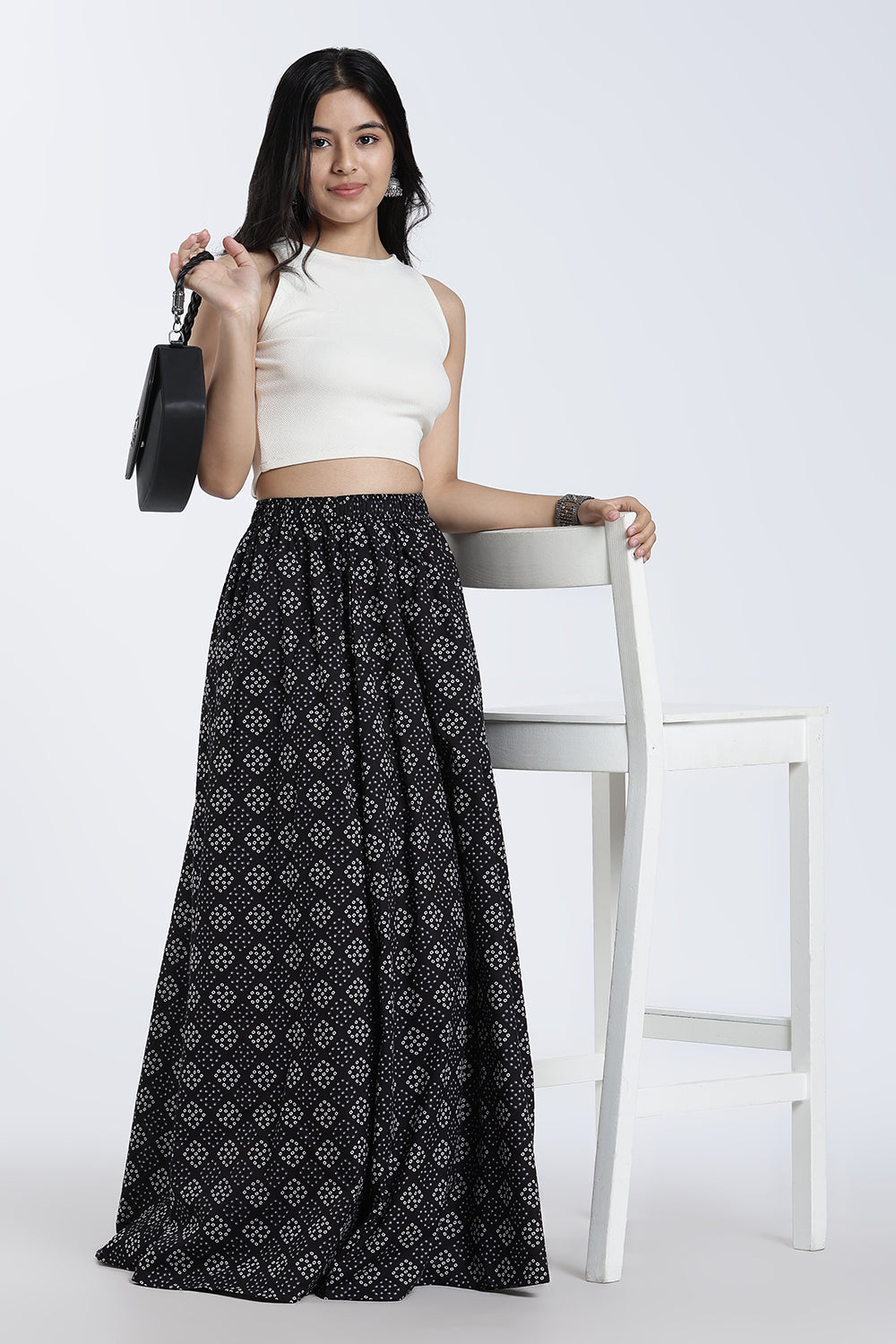 Mythri Women’s Cotton Blend Kali Skirt – Full Length Jaipur Print Flared Ethnic Skirt for Women - SK05