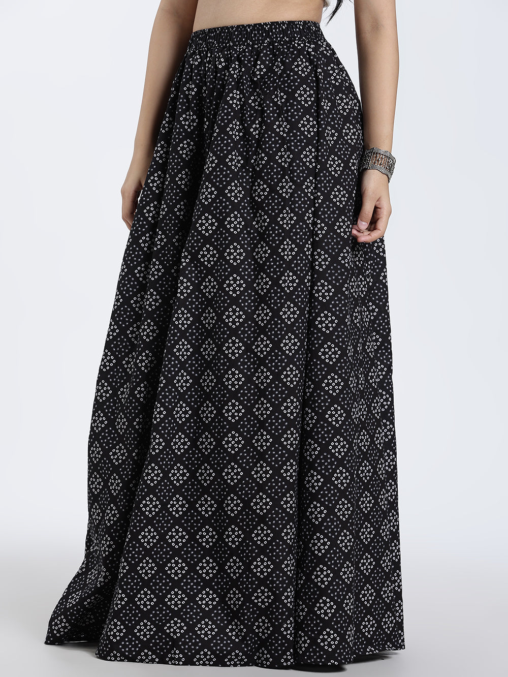 Mythri Women’s Cotton Blend Kali Skirt – Full Length Jaipur Print Flared Ethnic Skirt for Women - SK05