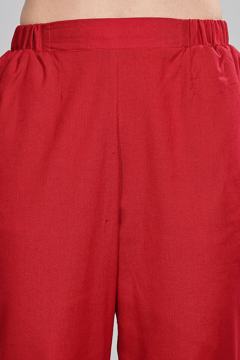 Mythri Trendy Women's Straight Pants with Adjustable Drawstrings & Bottom Slit Perfect Fit - Red - P002